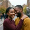 Portrait: Seyi and Damilola, diaspora Toastly couple on a UK street